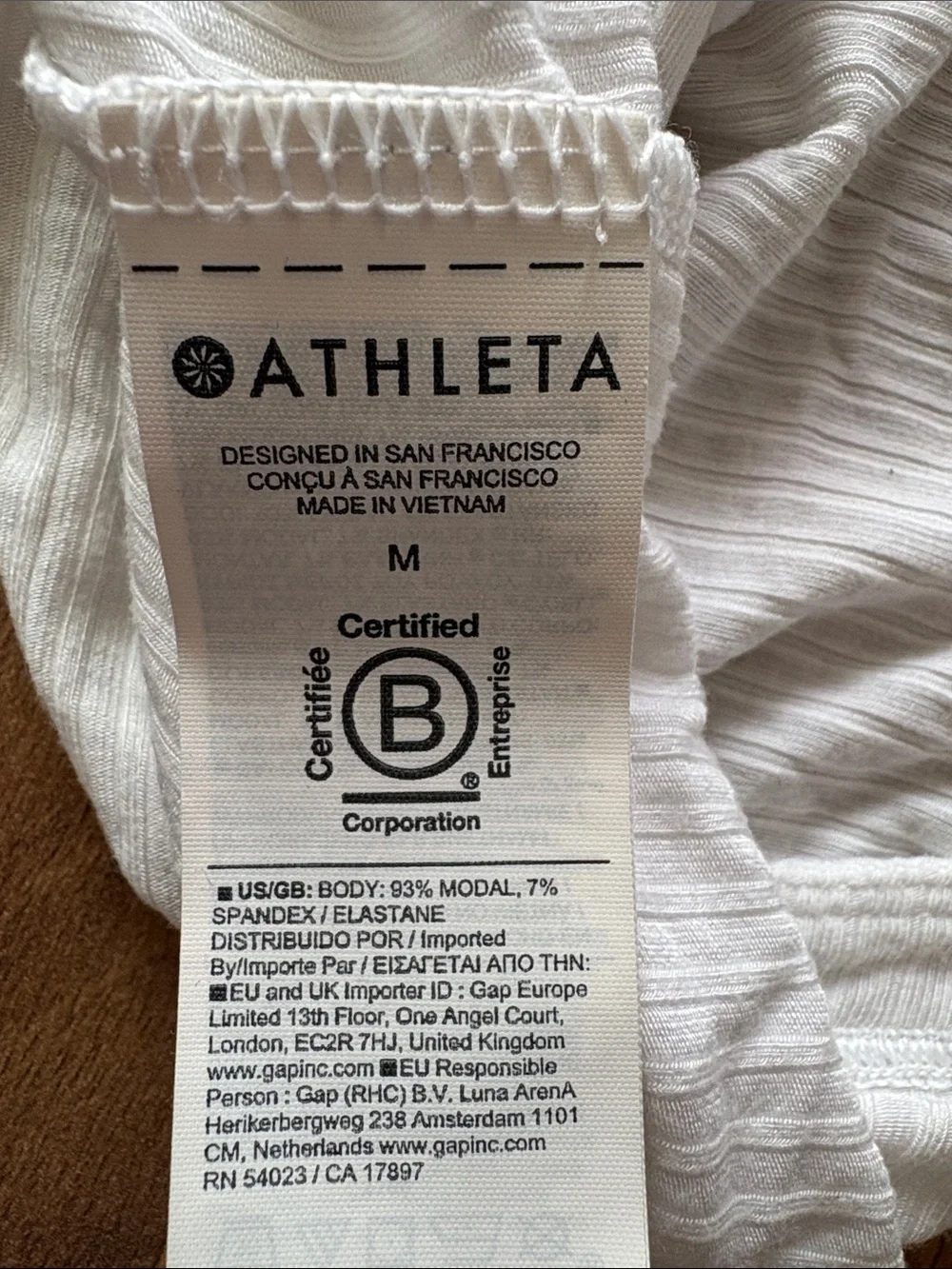 Athleta White Ribbed Racerback Tank Size M - Picture 6 of 8